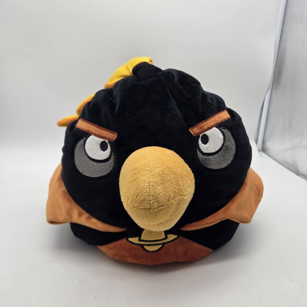 Rare Black Bomb Bird Angry Birds Movie Plush Stuffed Toy 12" Rovio 2009-2012 EUC